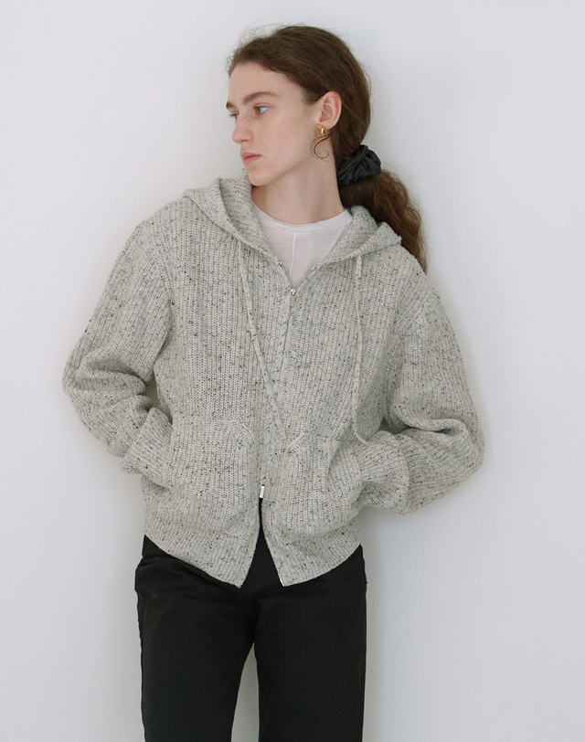 스텝어라운드 Soft nef two-way casual hoody (LIGHT GREY) 그레이 착용컷