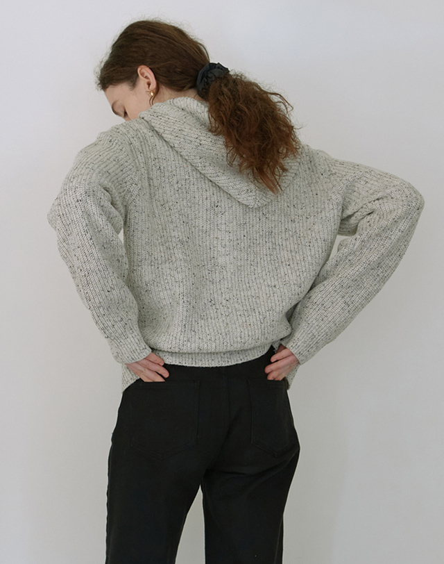 스텝어라운드 Soft nef two-way casual hoody (LIGHT GREY) 그레이 착용컷