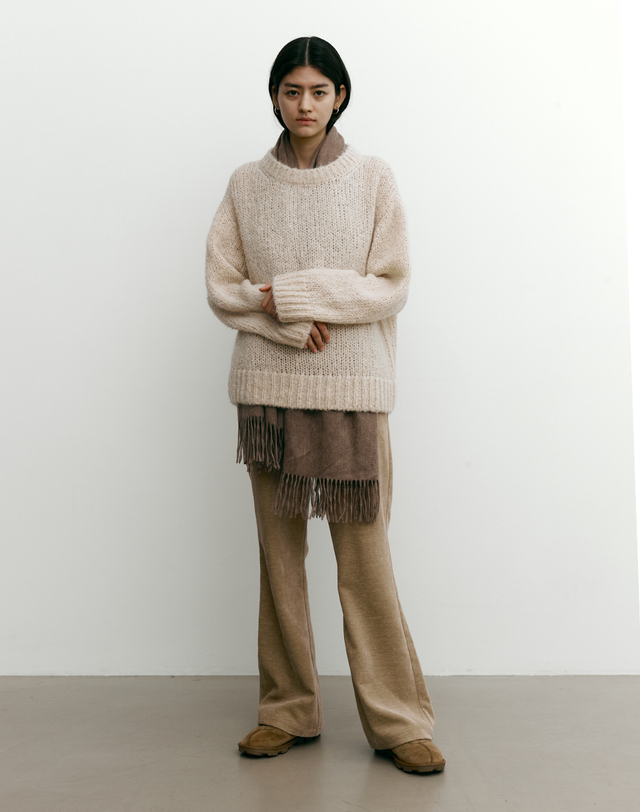 스텝어라운드 Bootscut banding training pants [BROWN] 착용컷