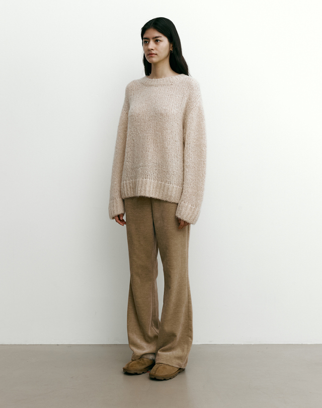 스텝어라운드 Bootscut banding training pants [BROWN] 착용컷