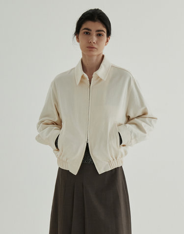 스텝어라운드 Soft Cotton Collar Blouson (Ivory)