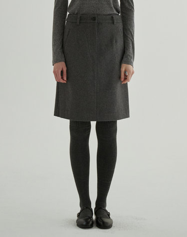 [2nd] Wool blended Mid Skirt (Gray)