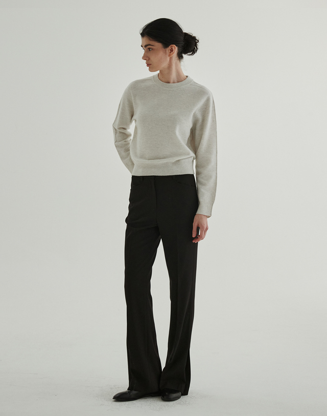 스텝어라운드 Side Flap Boots-Cut Pants (Black) 블랙 착용컷