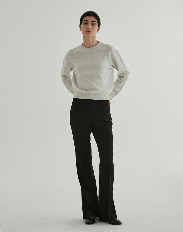 스텝어라운드 Side Flap Boots-Cut Pants (Black) 블랙 착용컷
