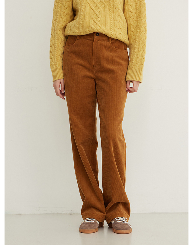 스텝어라운드 Corduroy Daily Pants (Camel) 카멜 착용컷