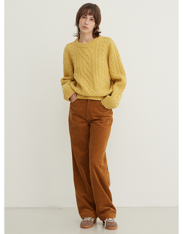 스텝어라운드 Corduroy Daily Pants (Camel) 카멜 착용컷