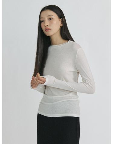 Loose fit wool tencel top_IVORY