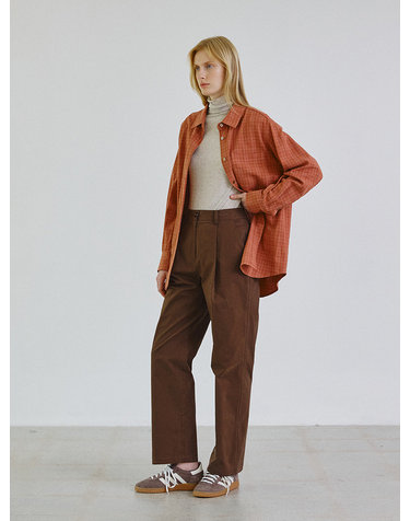 Oversize vintage check shirts_RED