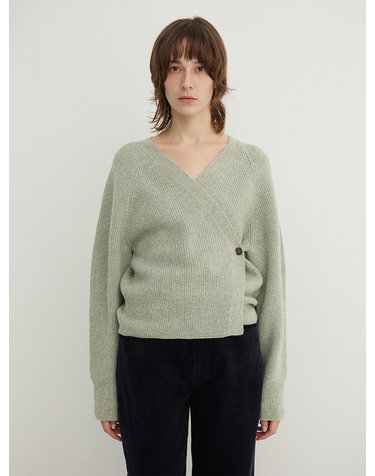 Alpaca Blend Wrap Cardigan_SAGE GREEN