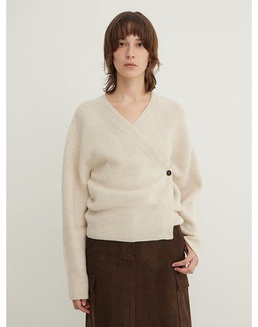 Alpaca Blend Wrap Cardigan_MIST