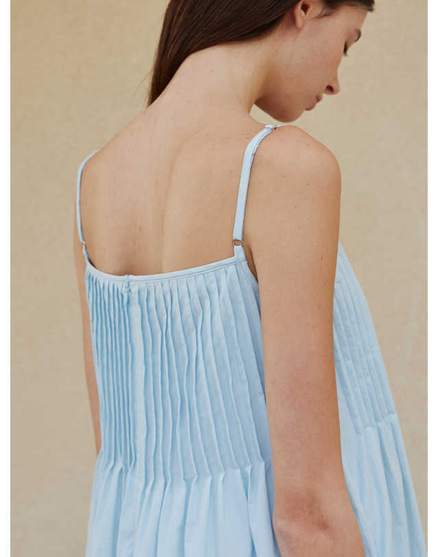 스텝어라운드 Pin vacance dress_SKY BLUE 청록 착용컷