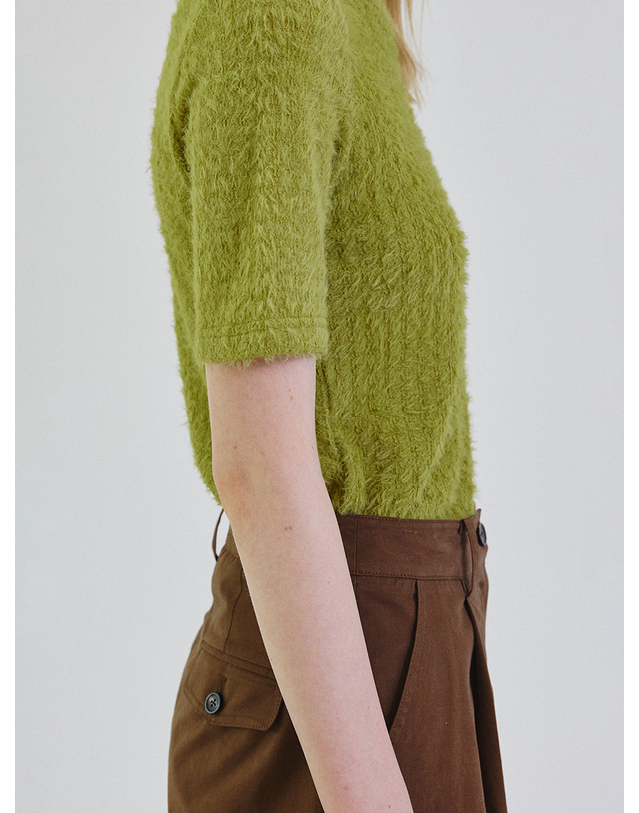 스텝어라운드 Hairy half sleeves t shirts_OLIVE 착용컷