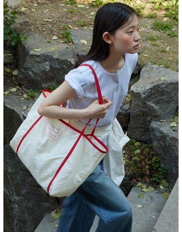 Line summer beach bag_RED
