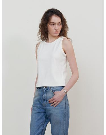 Span rib sleeveless_WHITE