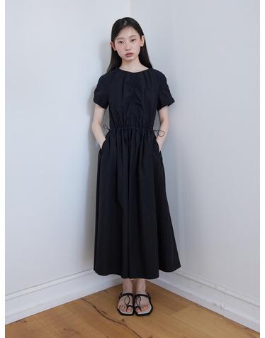 Half sleeve string one-piece_BLACK