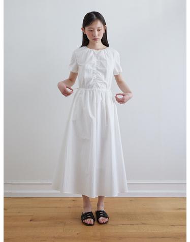 Half sleeve string one-piece_WHITE