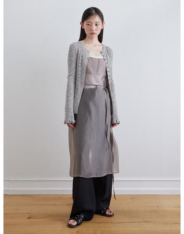 Ruffle sleeve cardigan_GREY