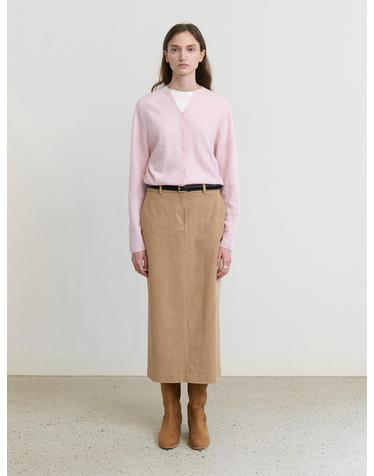 Suede H-line skirt_BEIGE