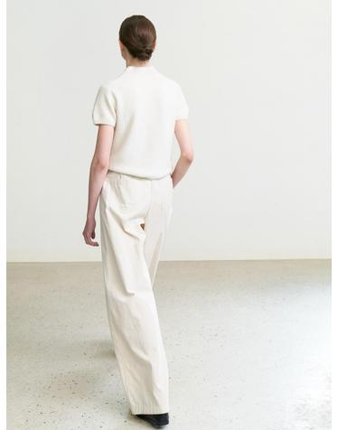 Cotton wide relaxed pants_IVORY