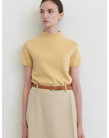 Mar crop half knit_MUSTARD