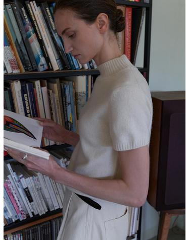 Mar crop half knit_IVORY