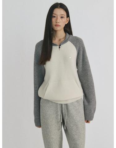 Cashmere Shawl Collar Toggle Knit_GREY