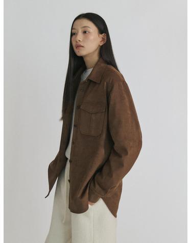 Suede Jumper Shirt_BROWN