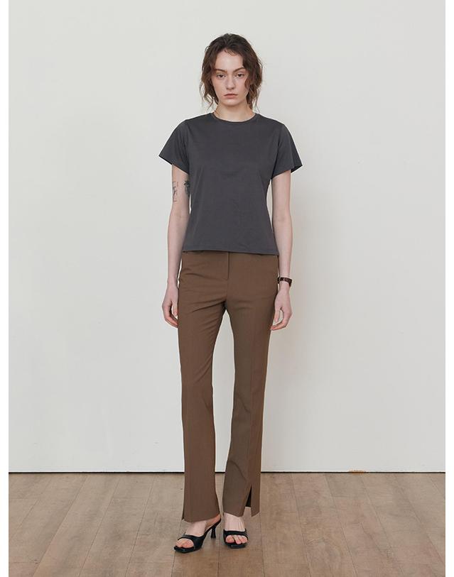 스텝어라운드 Boots cut slit pants_BROWN 브라운 착용컷