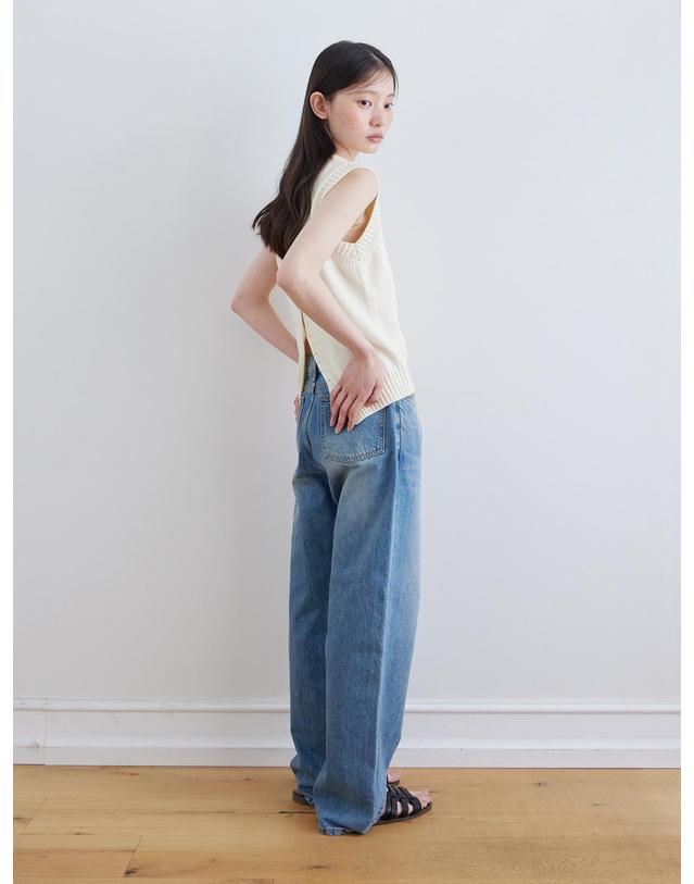 스텝어라운드 Kintra straight washing denim_BLUE 블루 착용컷