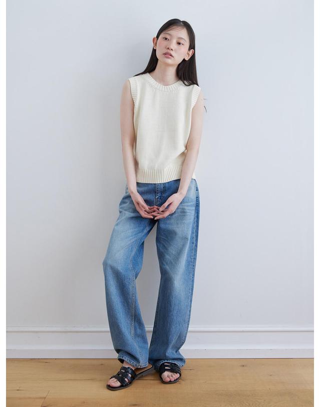 스텝어라운드 Kintra straight washing denim_BLUE 블루 착용컷