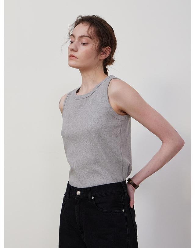 스텝어라운드 Span rib sleeveless_GREY 그레이 착용컷