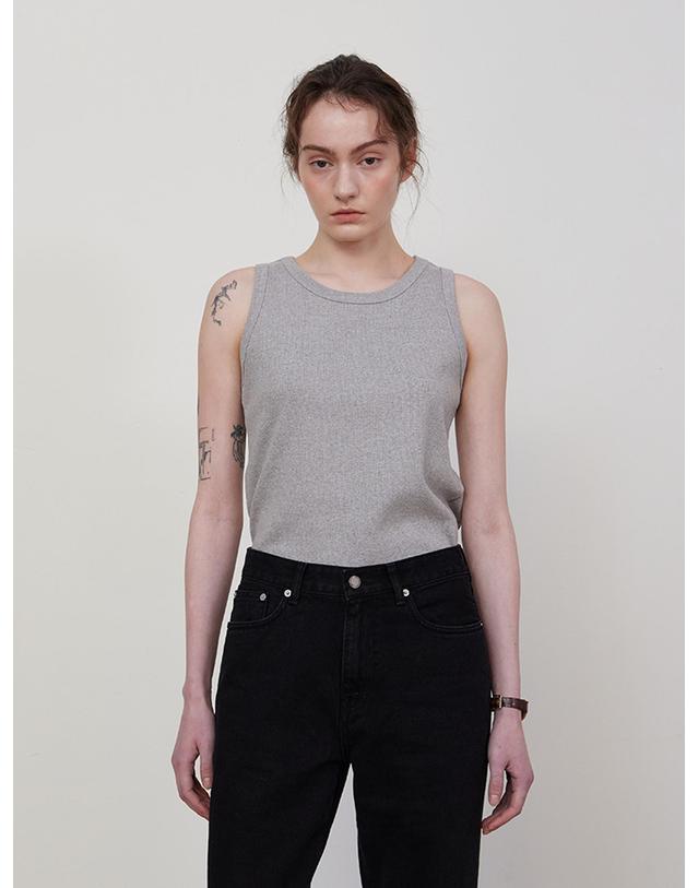 스텝어라운드 Span rib sleeveless_GREY 그레이 착용컷