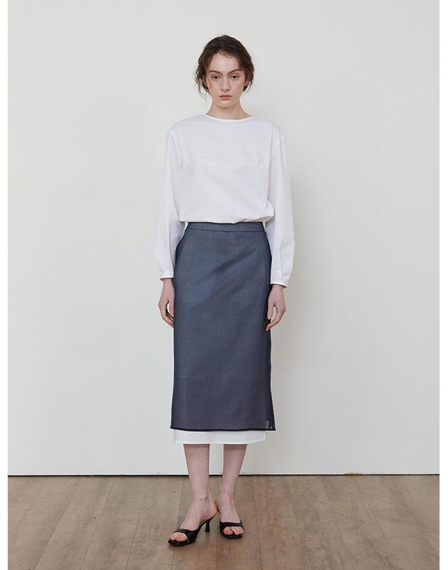 스텝어라운드 Back shirring detail blouse_WHITE 화이트 착용컷