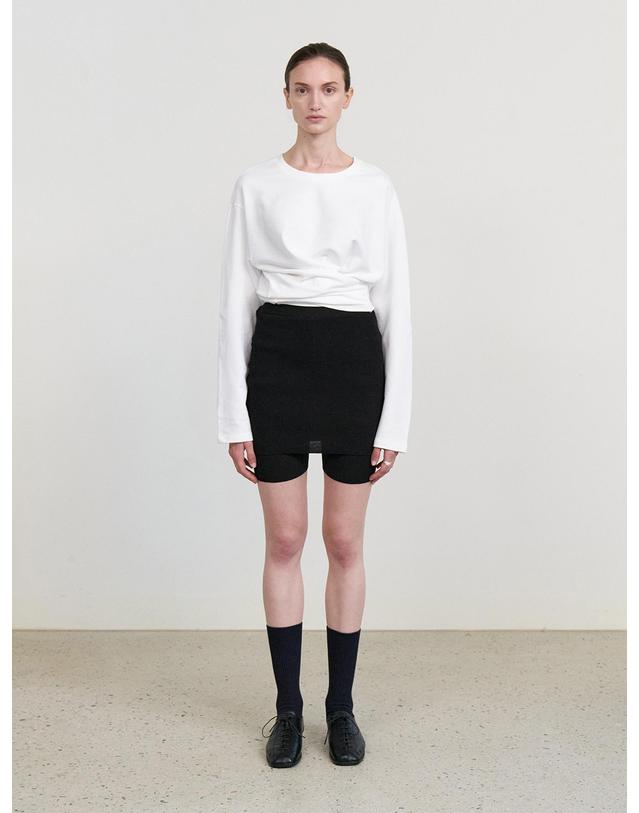스텝어라운드 Knit Skirt Leggings_BLACK 아이보리 착용컷