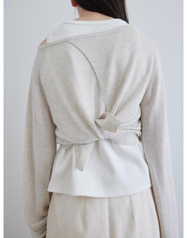 스텝어라운드 Summer lap round knit_LINEN 아이보리 착용컷