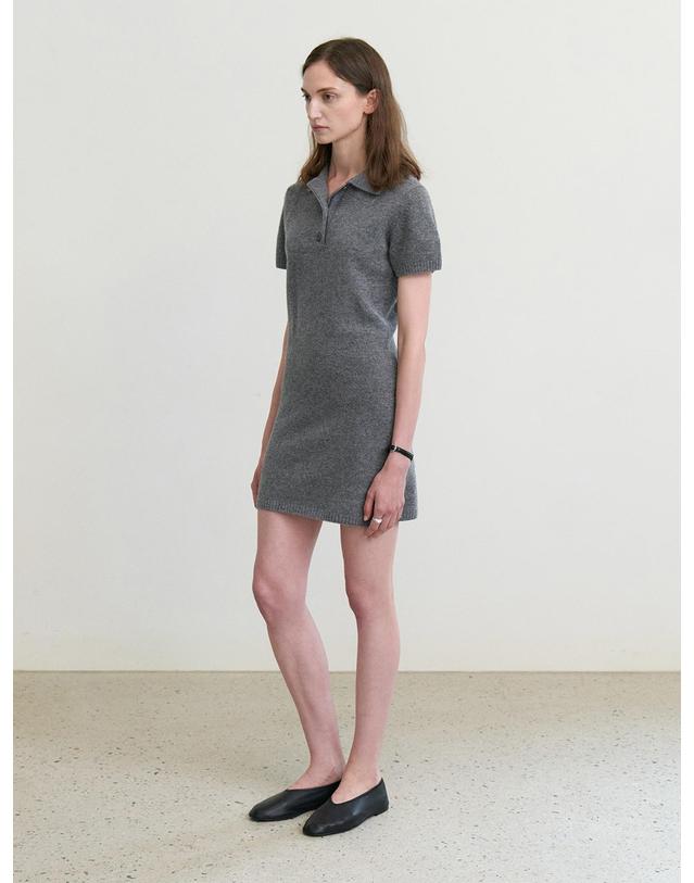 스텝어라운드 Cashmere collar mid one-piece_GREY 그레이 착용컷