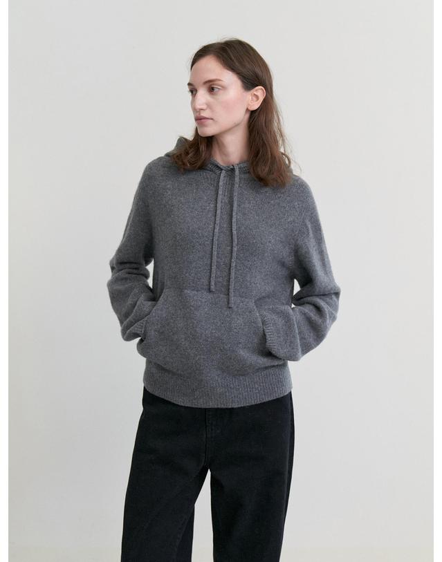 스텝어라운드 Cashmere wholegarment hoody pullover_M/GREY 그레이 착용컷