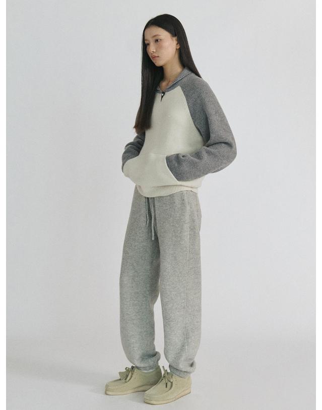 스텝어라운드 Knit Jogger Banding Pants_GREY 그레이 착용컷