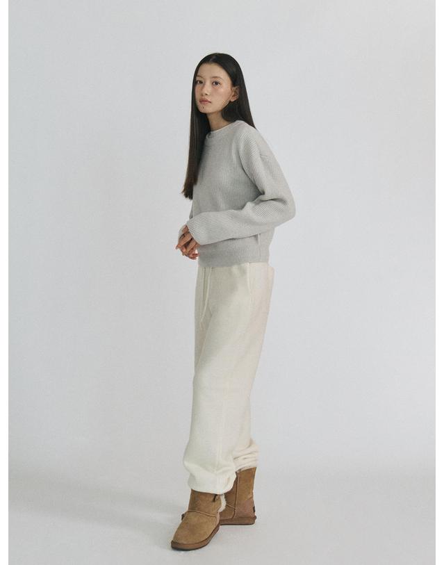 스텝어라운드 Knit Jogger Banding Pants_IVORY 아이보리 착용컷