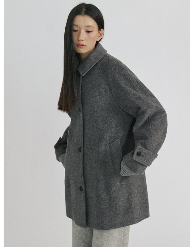 스텝어라운드 Merino Raglan Midi Coat_GREY 그레이 착용컷