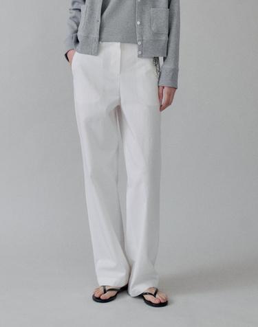 Cotton Straight Pocket Pants_WHITE