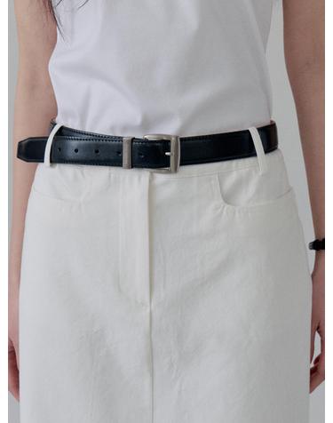 Classic Wide Leather Belt_BLACK
