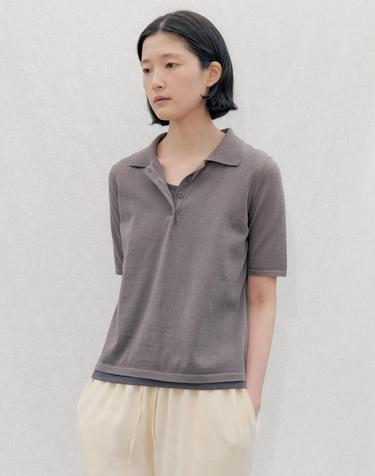 See-Through Collar Half Knit_CHARCOAL