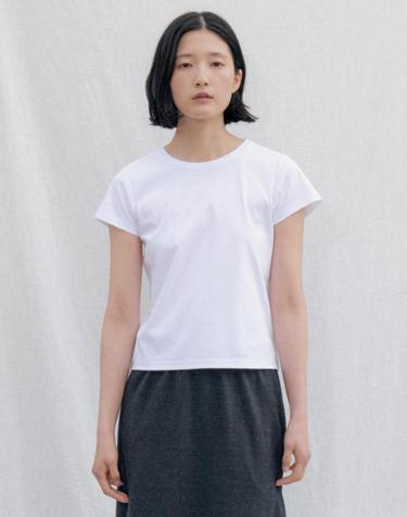 Silket Cotton Half Tee_WHITE