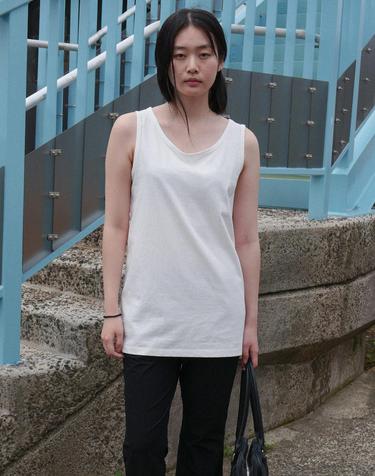 Pigment Cotton Long Sleeveless Tee_WHITE