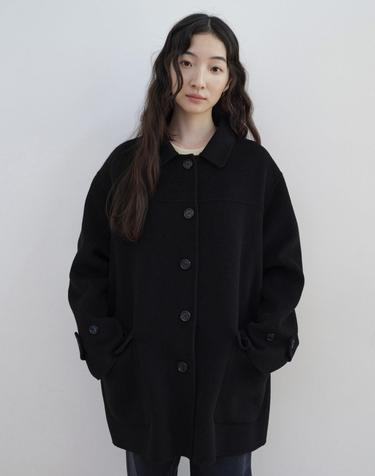 Wool Handmade Mid Coat_BLACK
