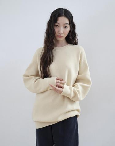 Superfine Wool Jacquard Knit MTM_BUTTER CREAM