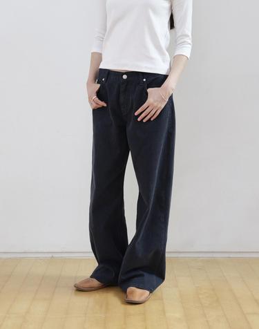 Soft Washing Color Straight Denim_NAVY