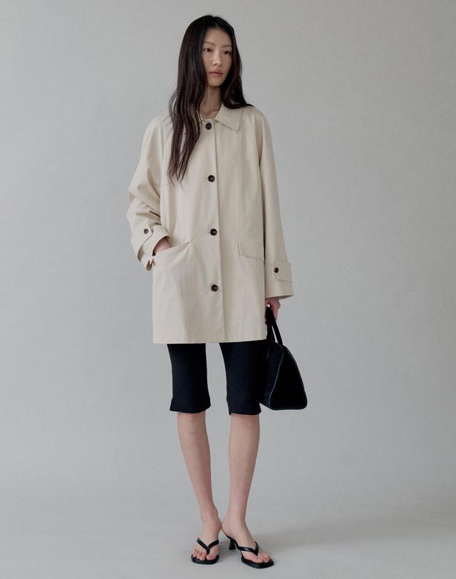 스텝어라운드 Mac Trench Mid Coat_IVORY 착용컷