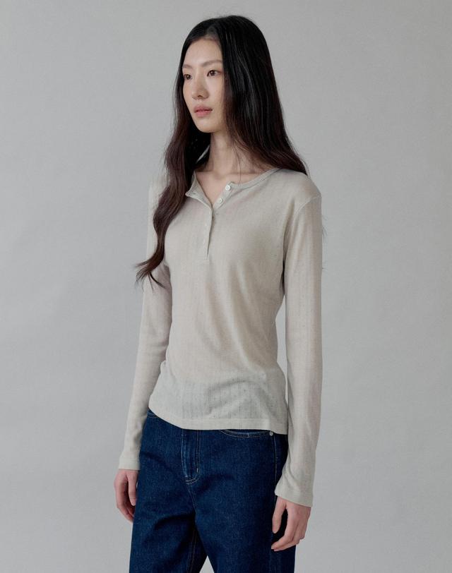 스텝어라운드 Henley Long Sleeve Tee_3 COLORS 착용컷
